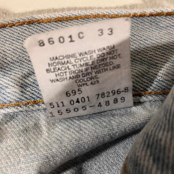 Vintage 90s Levi’s Jeans Light Wash Distressed Marked 505 Denim‎ - Picture 4 of 7